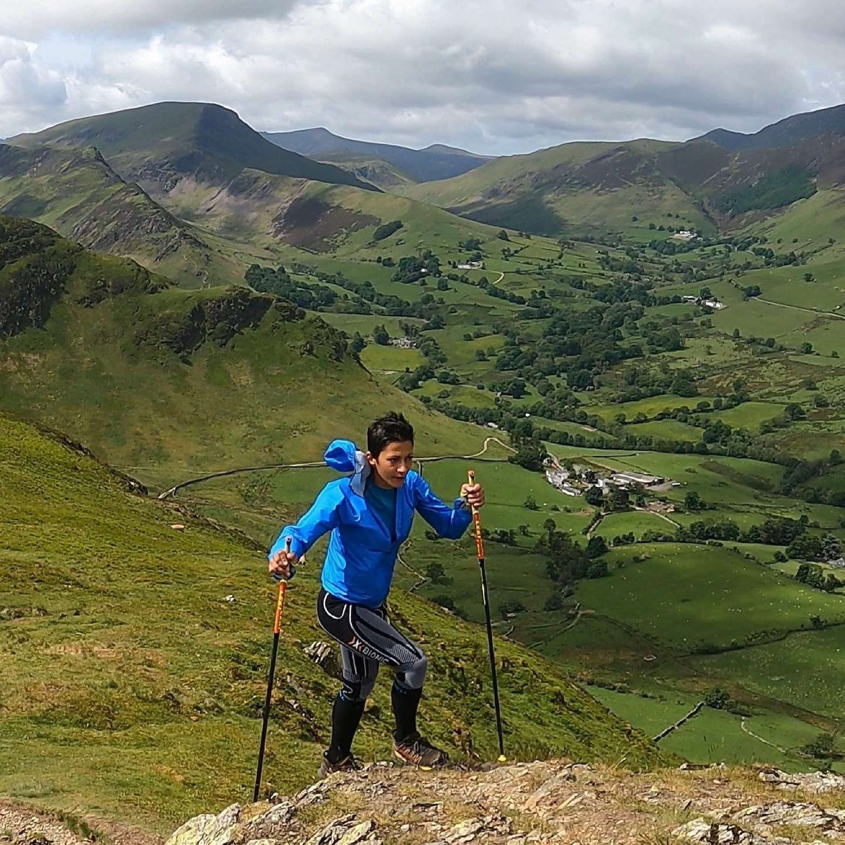 Sabrina Verjee climbing Catbells, Wainwright record